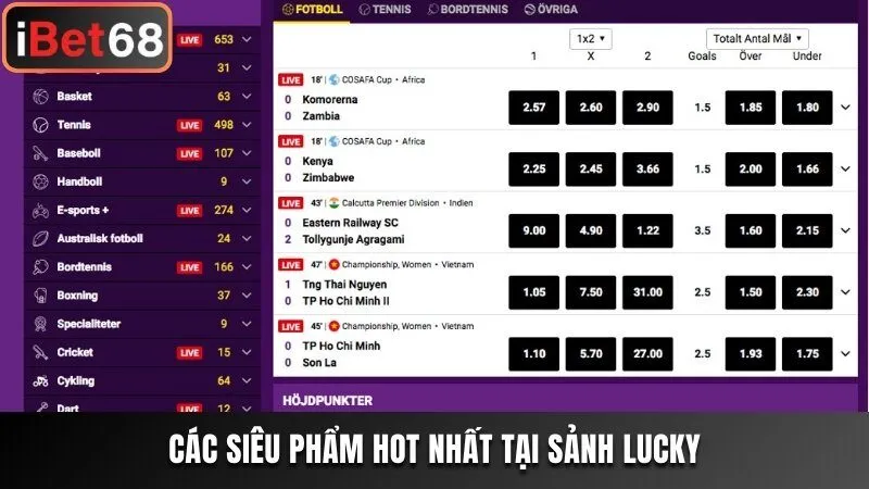 Các siêu phẩm hot nhất tại sảnh Lucky