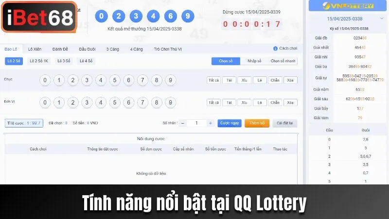 Điểm danh các tính năng nổi bật tại QQ Lottery