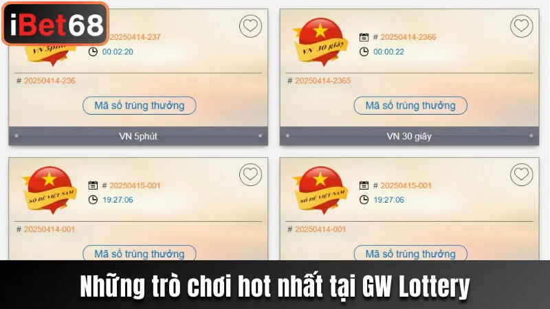 Giới thiệu những trò chơi hot nhất tại GW Lottery