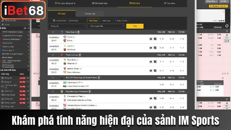 Khám phá tính năng hiện đại của sảnh IM Sports