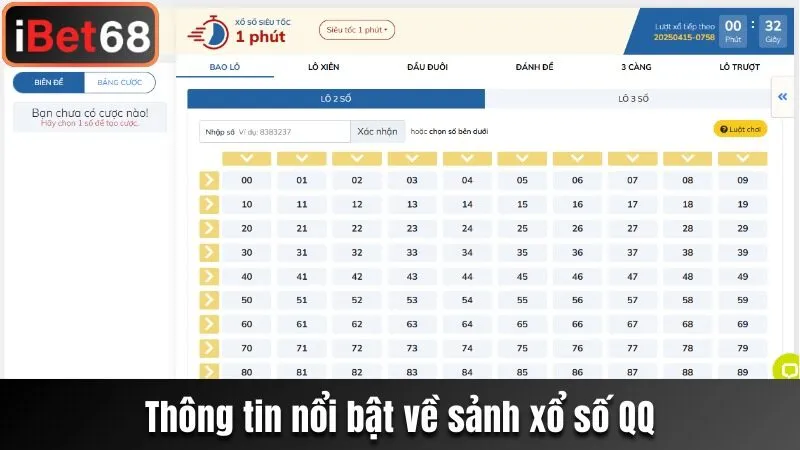 Một số thông tin nổi bật về sảnh xổ số QQ