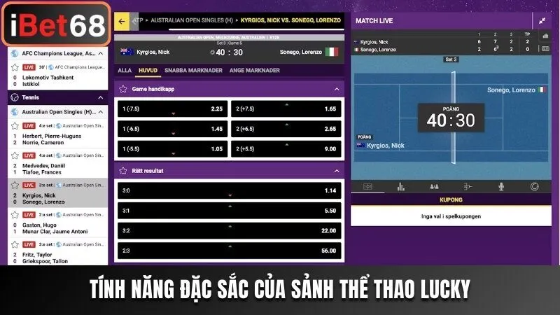 Tính năng đặc sắc của sảnh thể thao Lucky